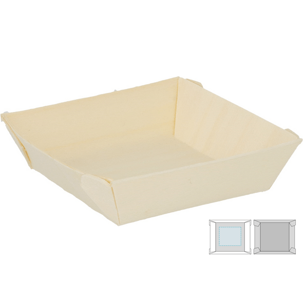 Wooden Square Barquettes